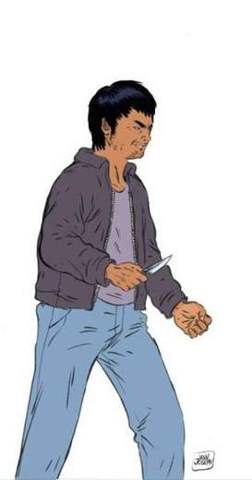 man with knife