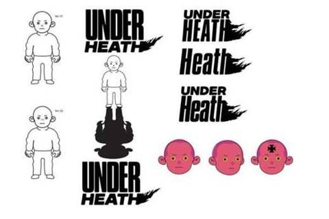 UNDER HEATH, logo and character sheet
