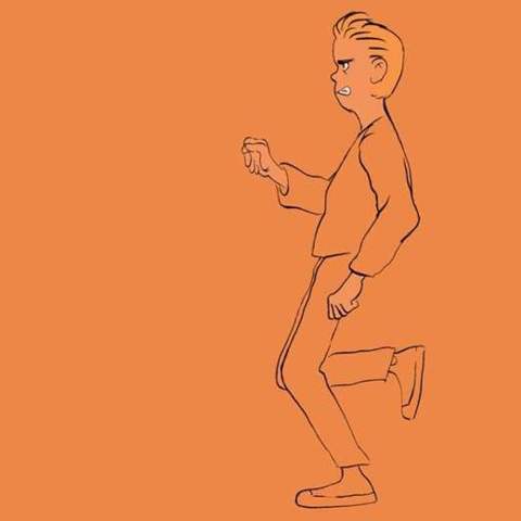Orange running kid